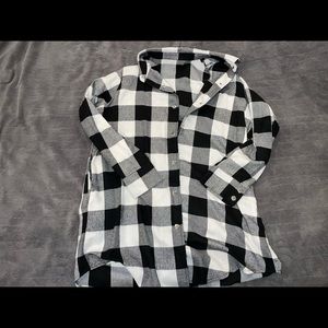 Black and white plaid button up